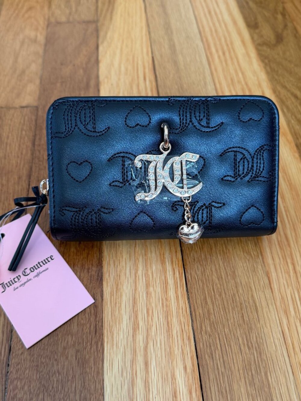 Juicy Couture Everything Nice Multi-Compartment Bifold Wallet in black, NWT